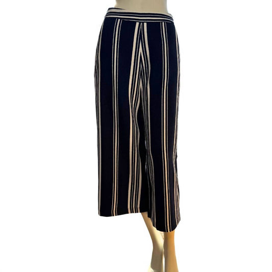 English Factory - Classic Navy Striped Wide Leg Pants