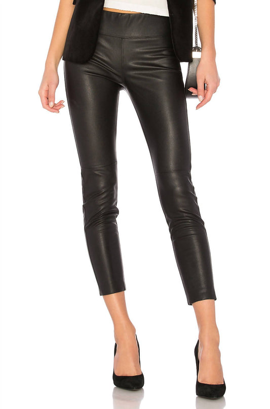 GEMMA MID RISE VEGAN LEATHER LEGGINGS