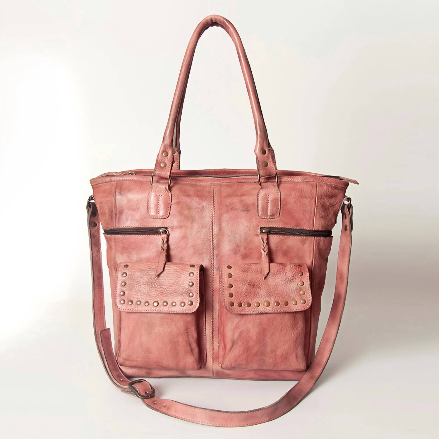 Never Mind - Women's Premium Authentic Full Grain Leather Tote Bag