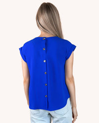 Blu Pepper - Women's Floral Eyelet Lace Trim Back Button Top