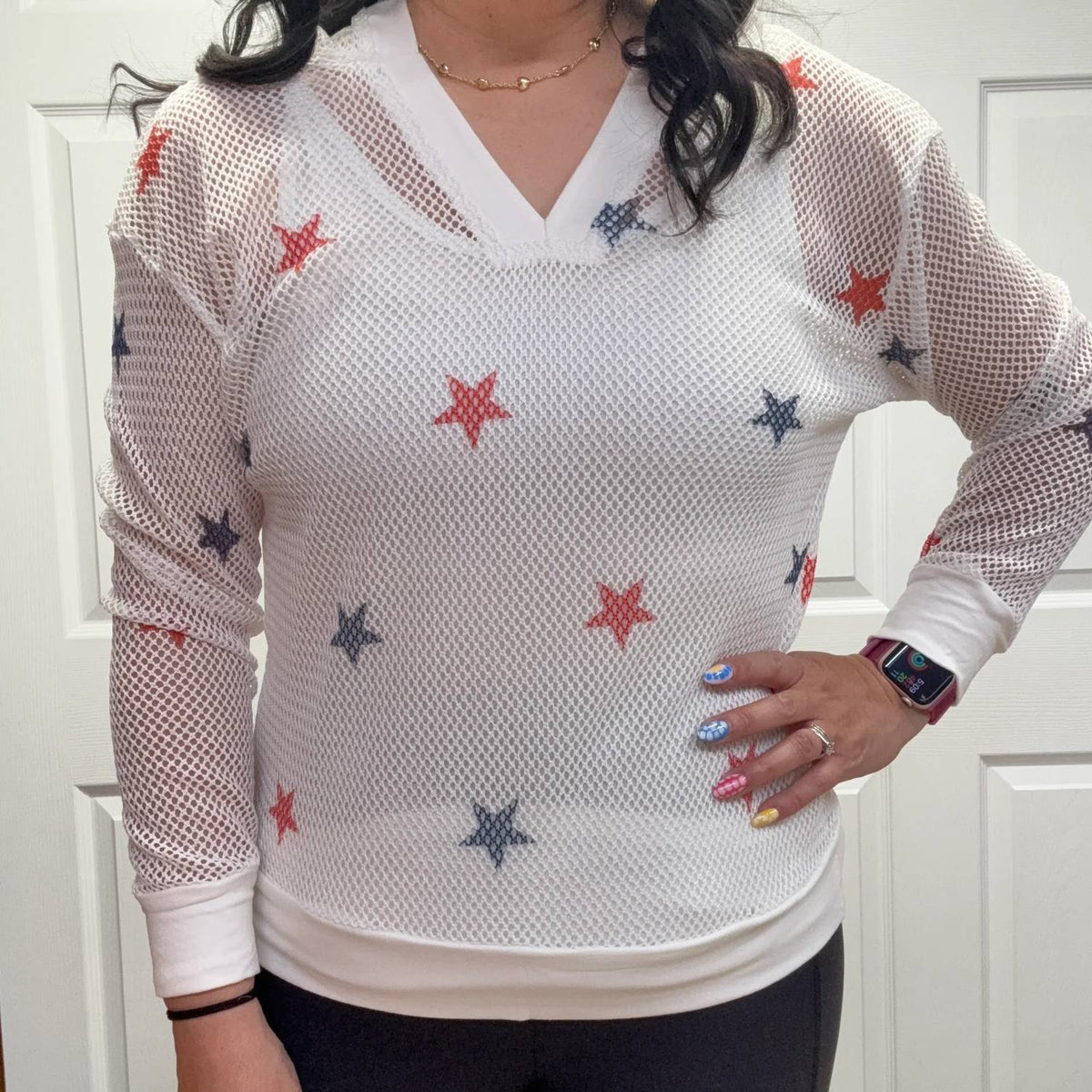 Michelle Mae - Americana Stars Mesh Hoodie