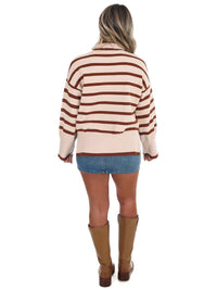 Mello - Storied Stripe Oversized Turtleneck Sweater