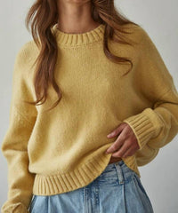 By Together - Knit Sweater Crew Neck Long Sleeve Pullover Top