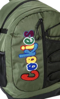 Cookies Women's Smell Proof Bungee Nylon Backpack in olive - women's bag - detail view