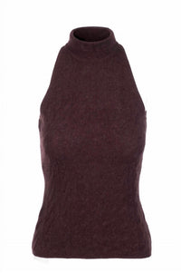 Naadam - Women's Coastal Cashmere Sleeveless Cable Turtleneck Top