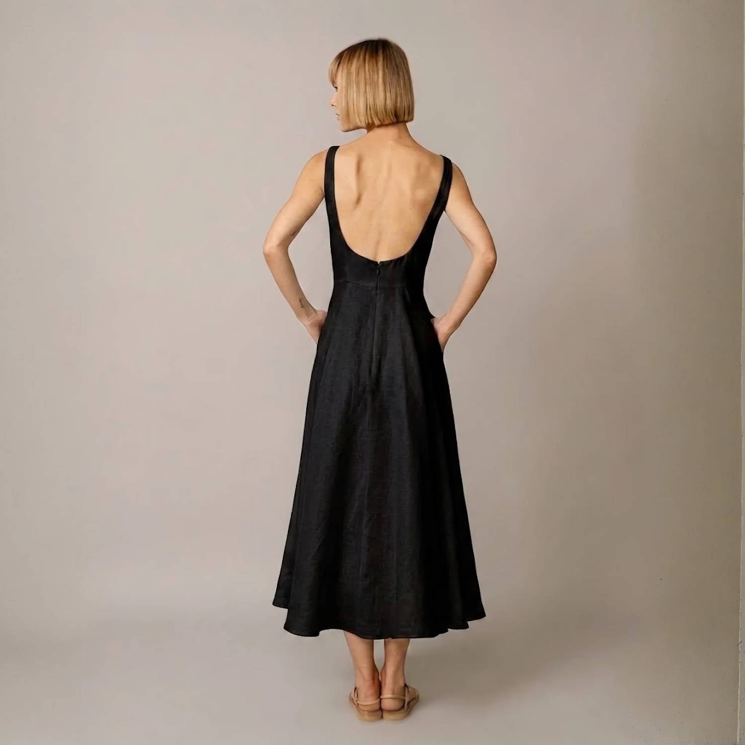 Maison Zoulias - Audrey Linen Midi Dress