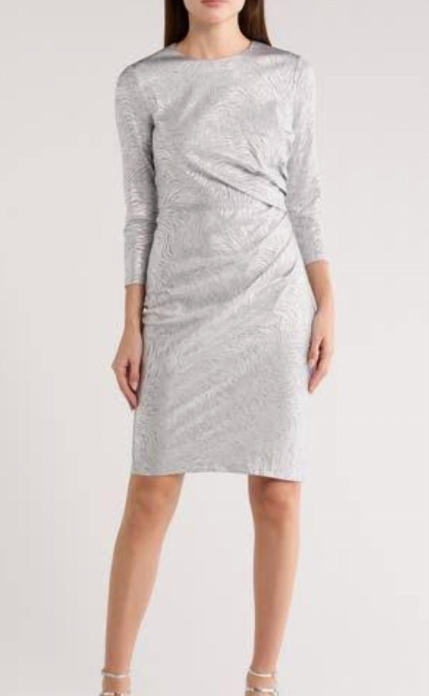 Vince Camuto - Foiled Pleated Sheath Dress