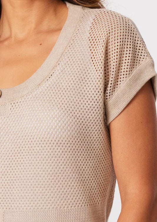 French Kyss - Crochet Scoop Short Sleeve Top