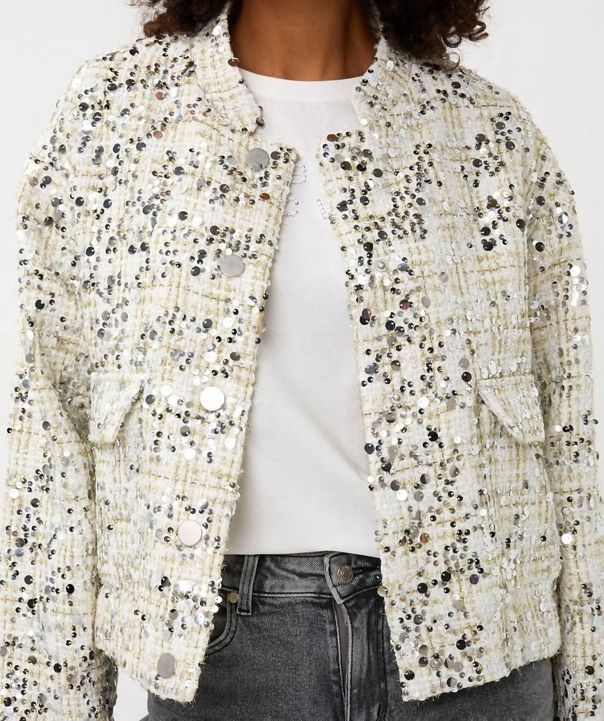 Esqualo - Sonja Sequin Bomber Jacket