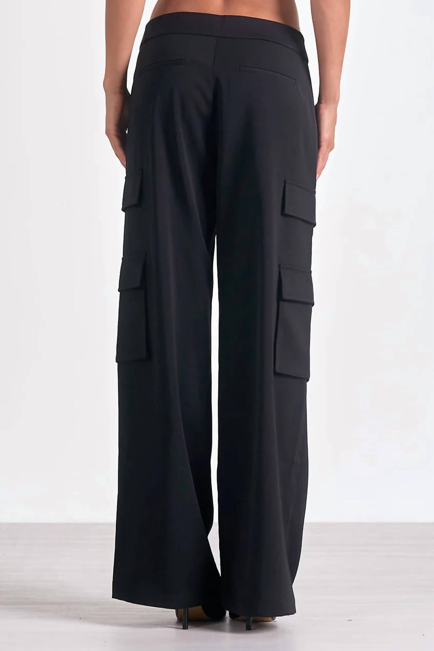 ELAN Raja Cargo Pants in black - women's pants - alternate view