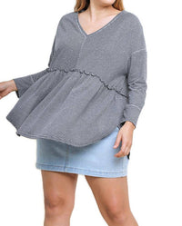 Umgee - Babydoll Striped Top