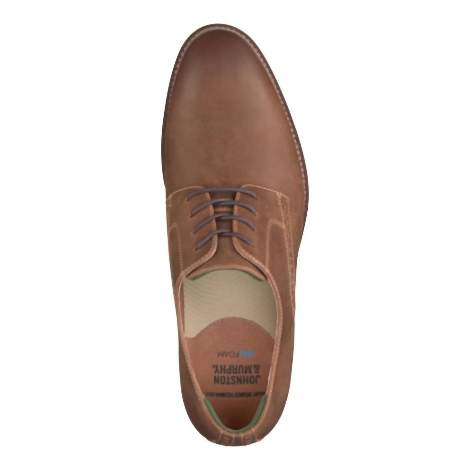 JOHNSTON & MURPHY Men's Conard 2.0 Plain Toe Oxford Shoes in tan oiled leather - men's loafer - view 4