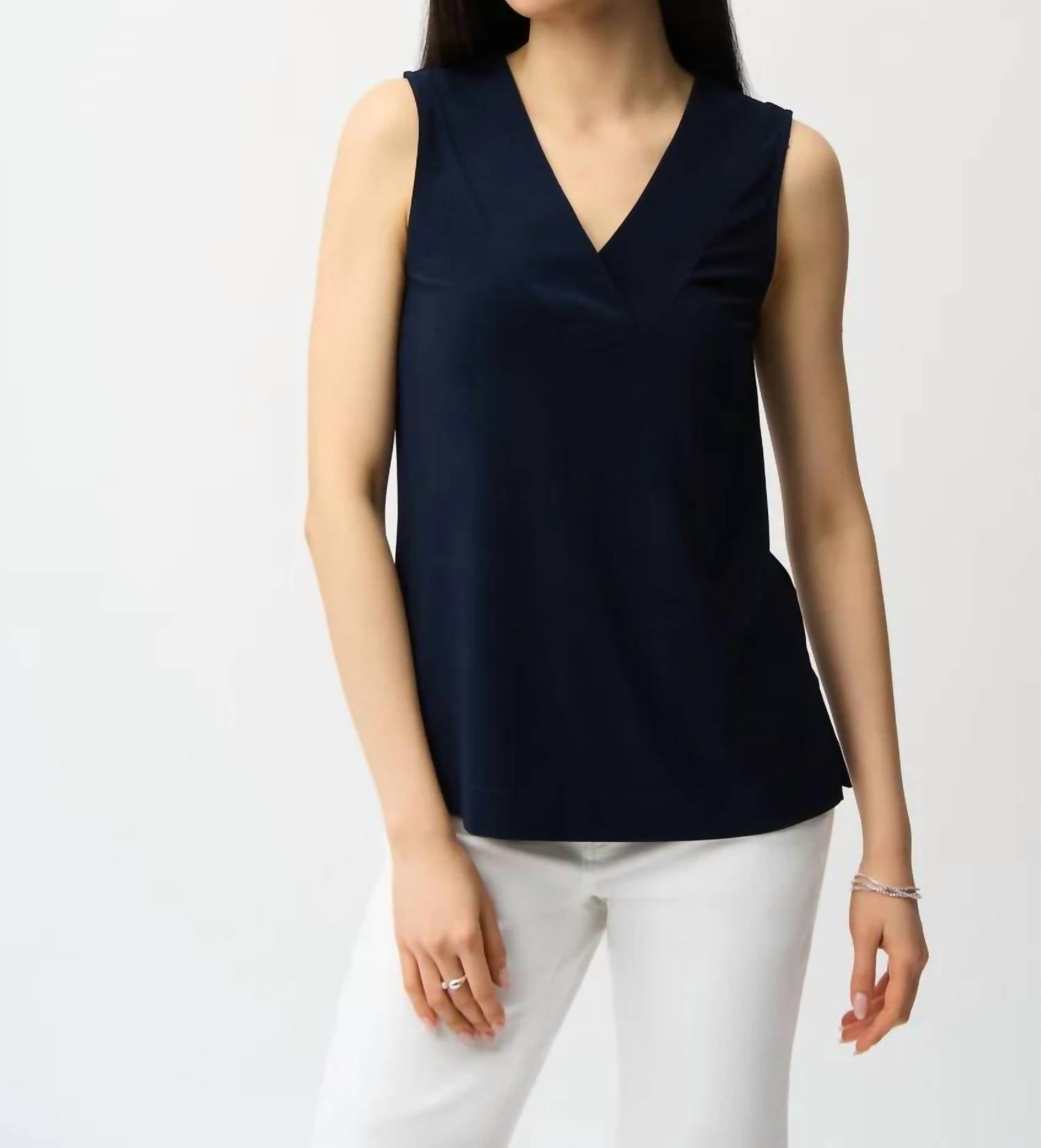 Joseph Ribkoff - Silky Knit Sleeveless V-Neck Top