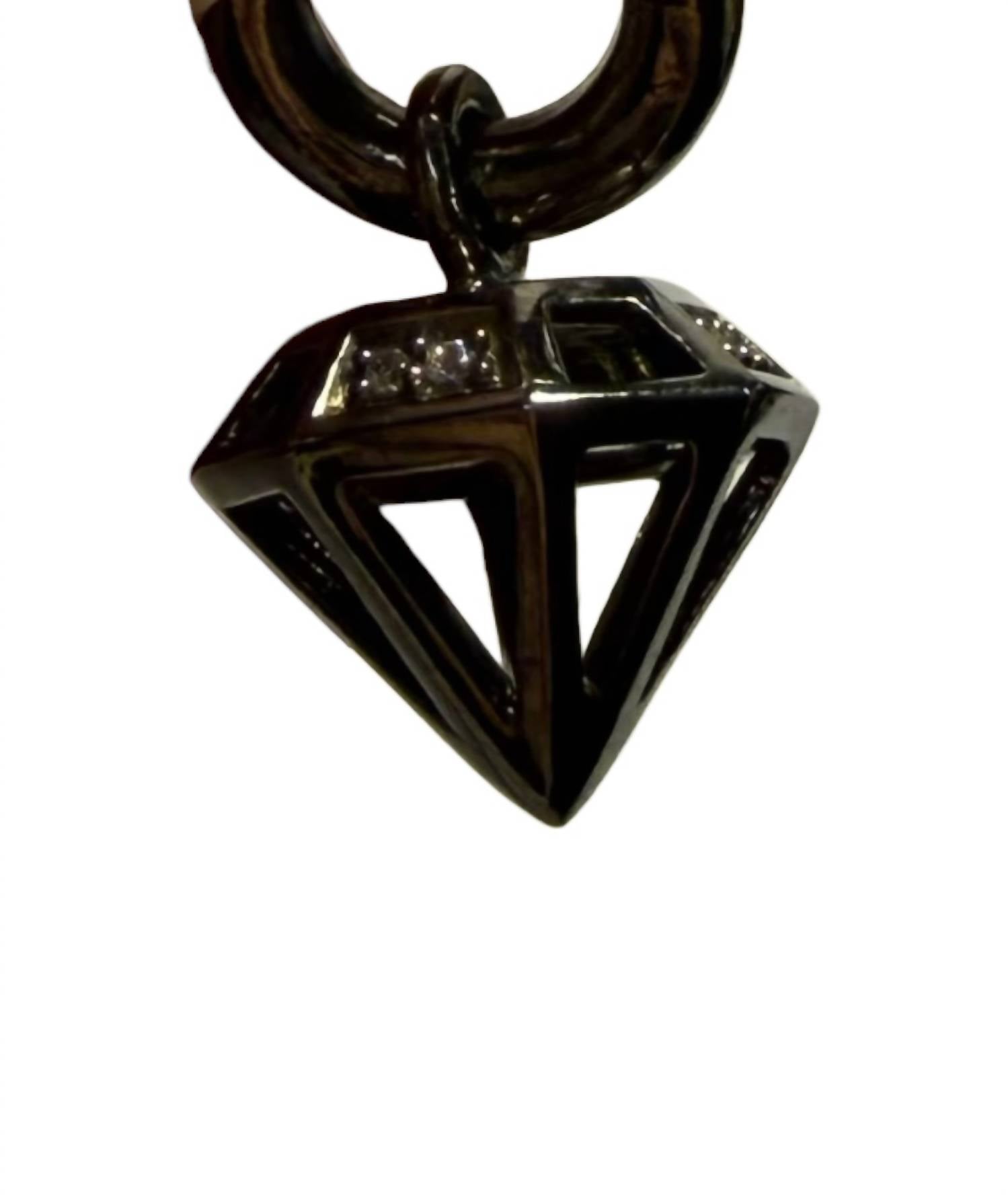 Story Jewellery - Women's Rhodium Plate Diamond Structure Charm