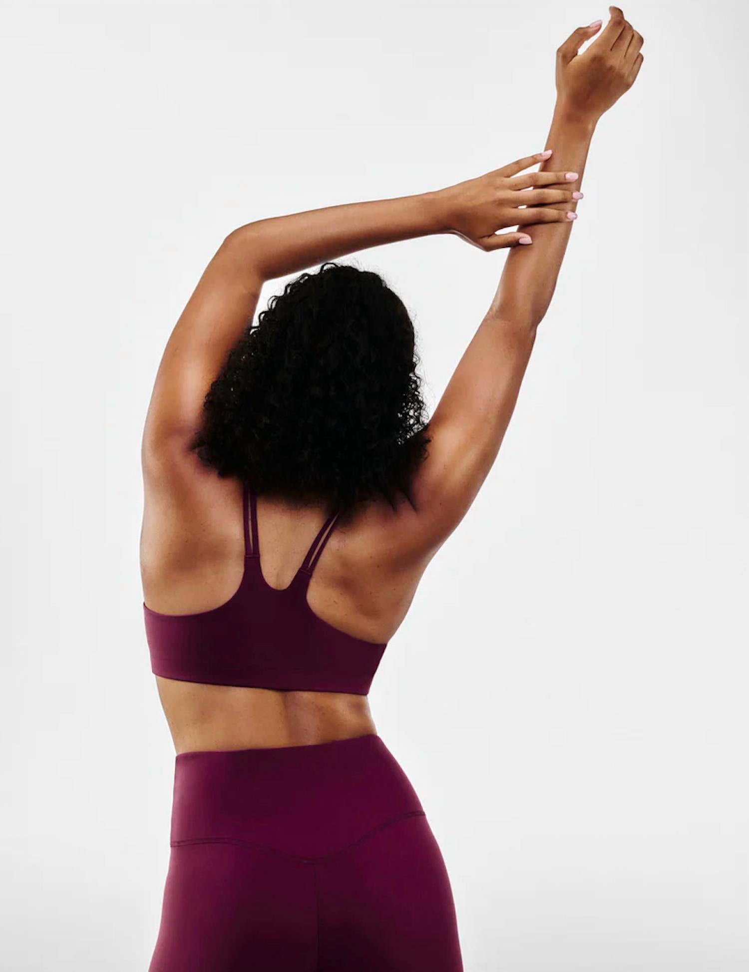Spanx Low Impact Sports Bra in plum berry - women's intimate - alternate view