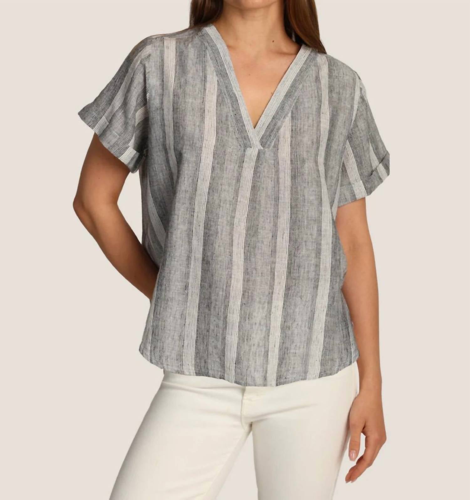Dylan - Linen Stripe Top