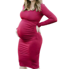 Liv Maternity - Ruched Stretch Long-Sleeve Dress