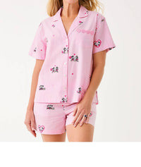Lilly Pulitzer Mari Pajama Button-up Top in multi disney half drop overprint 1 - women's intimate
