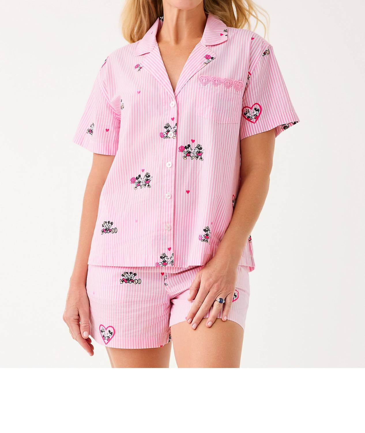 Lilly Pulitzer Mari Pajama Button-up Top in multi disney half drop overprint 1 - women's intimate