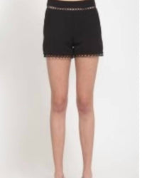 Very J - Class Act Crochet Lace Trim Shorts