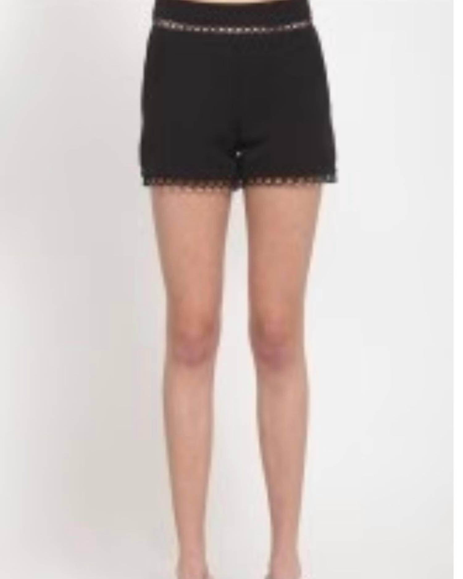 Very J - Class Act Crochet Lace Trim Shorts