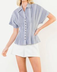 Thml - Stripe And Gingham Button Front Top