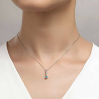 Lafonn Women's Birthstone Love Pendant in blue topaz - women's item - detail view