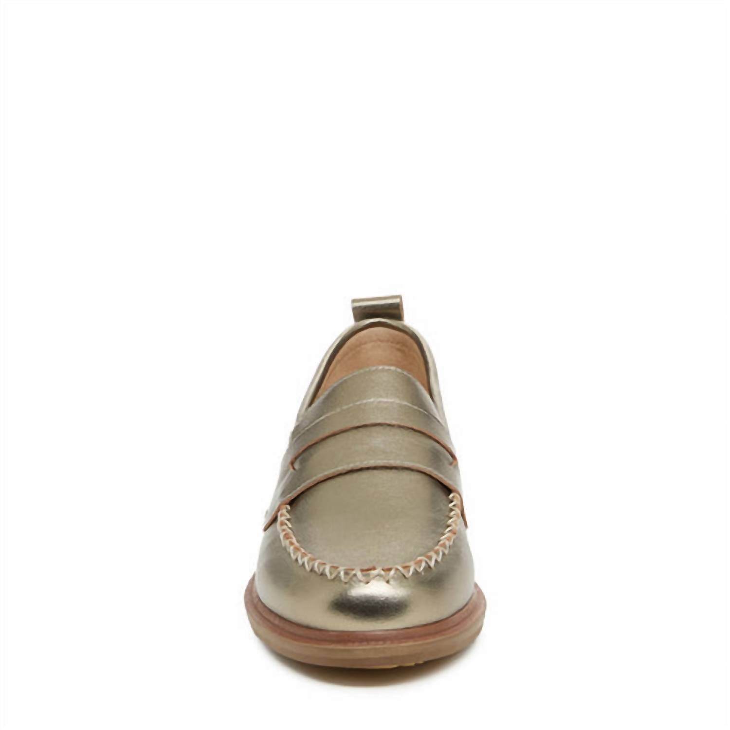KELSI DAGGER Women's Lens Metallic Loafers in warm steel - women's flats - view 5