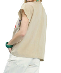 Umgee - Drawstring Linen Blend Top