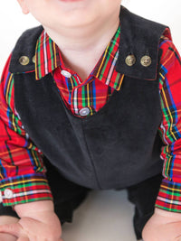 Rufflebutts - Baby Boys Stretch Corduroy Longall Romper