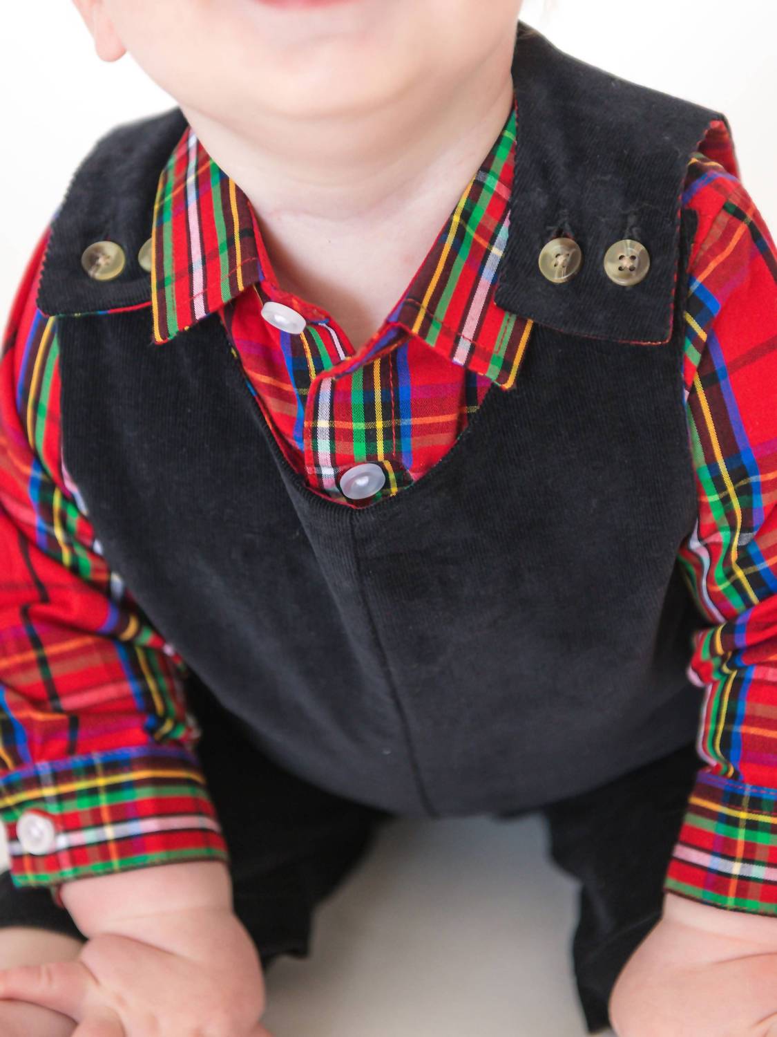Rufflebutts - Baby Boys Stretch Corduroy Longall Romper
