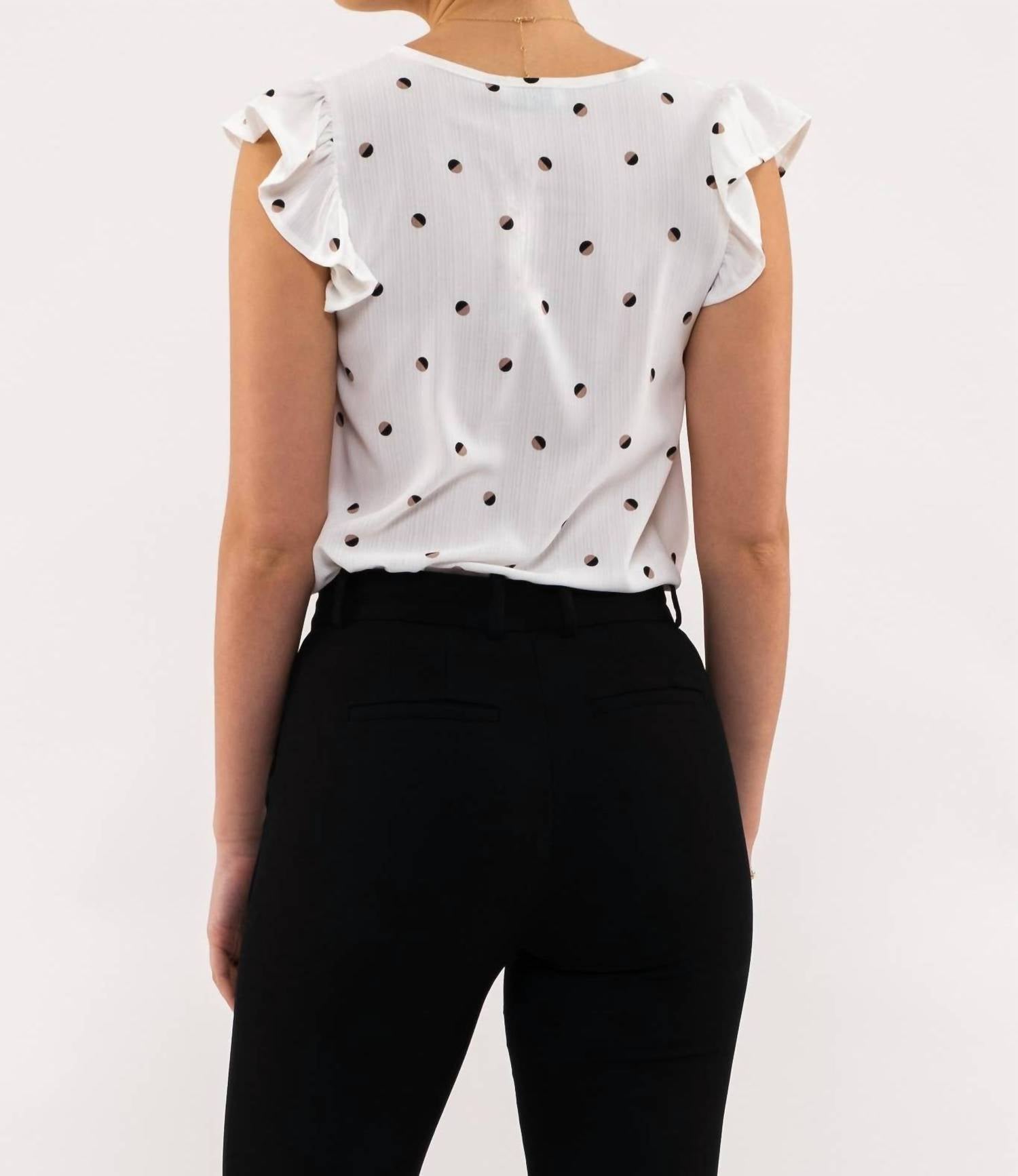Blu Pepper - Two Tone Polka Dot Top