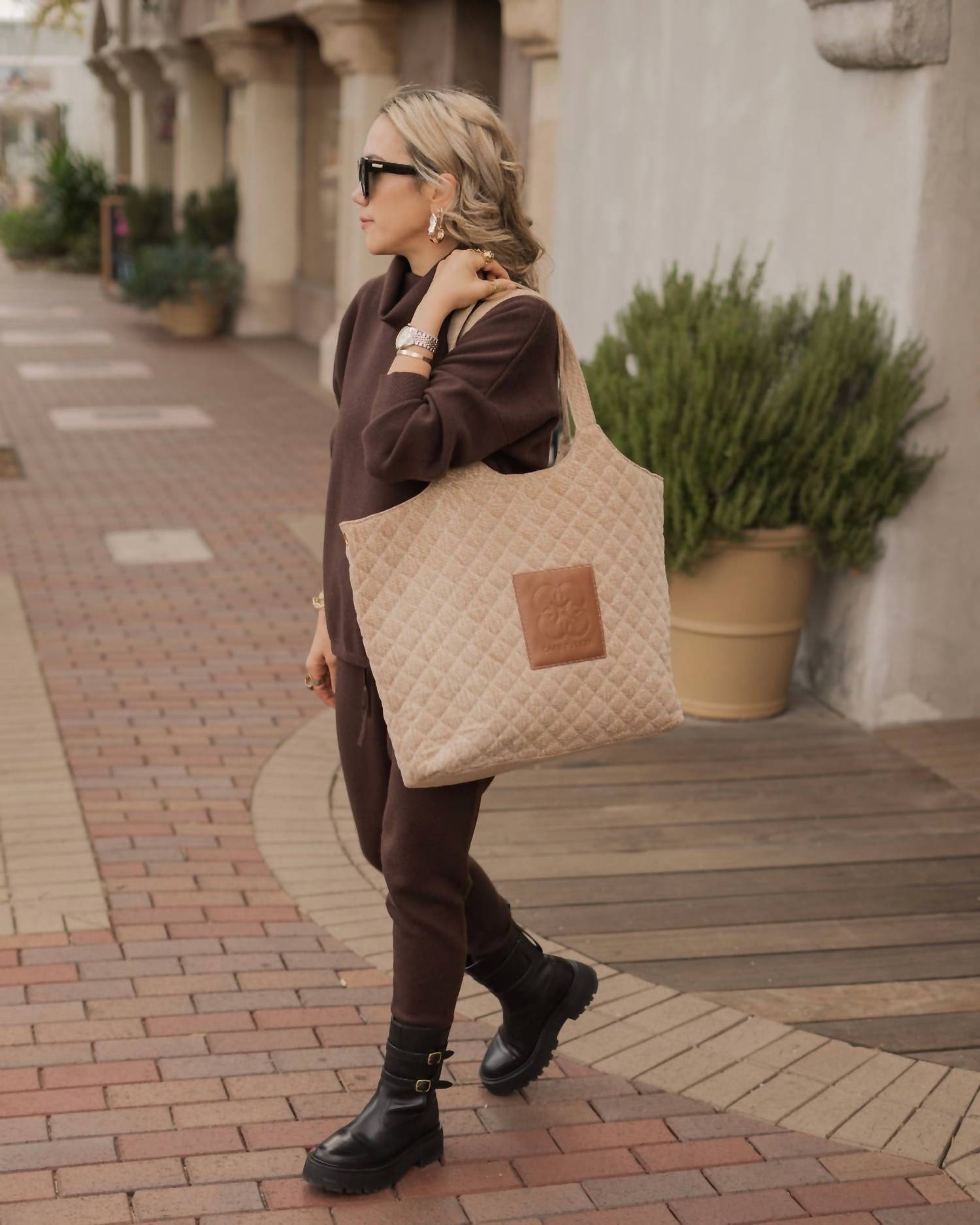 Care Tucker - Maxi Quilted Denim Tote Bag