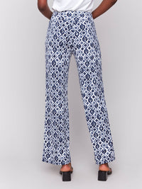 Charlie B - Printed Wide Leg Pants With Front Slits