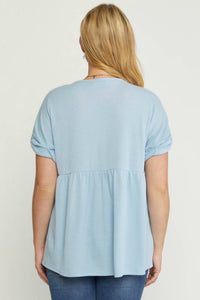 Entro - Waffle Knit Babydoll Top