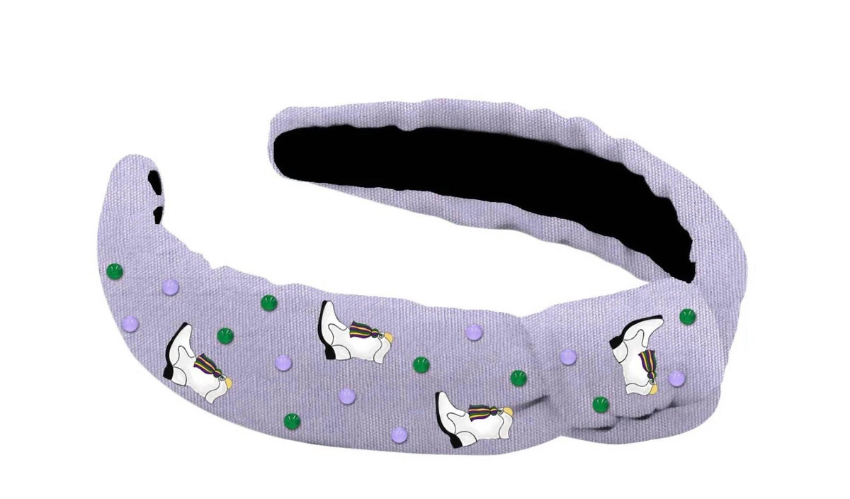 Hello Edie - Mardi Gras Marching Boot Thin Knot Headband