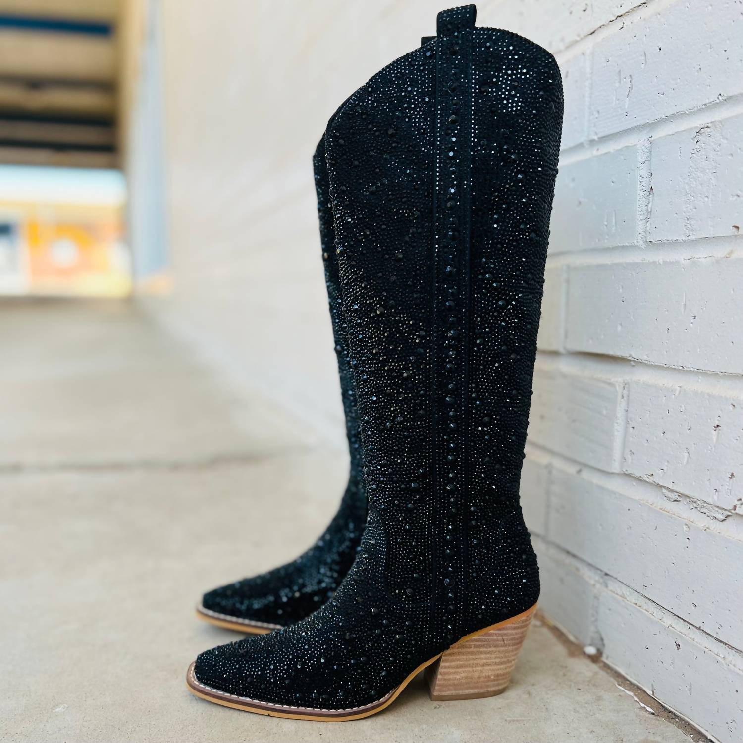 MiiM Women's Nashville Nights Rhinestone Boots in black - women's shoe - alternate view