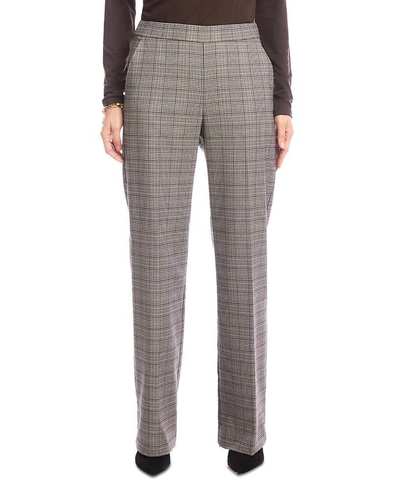 Karen Kane - Checked Straight Leg Pants
