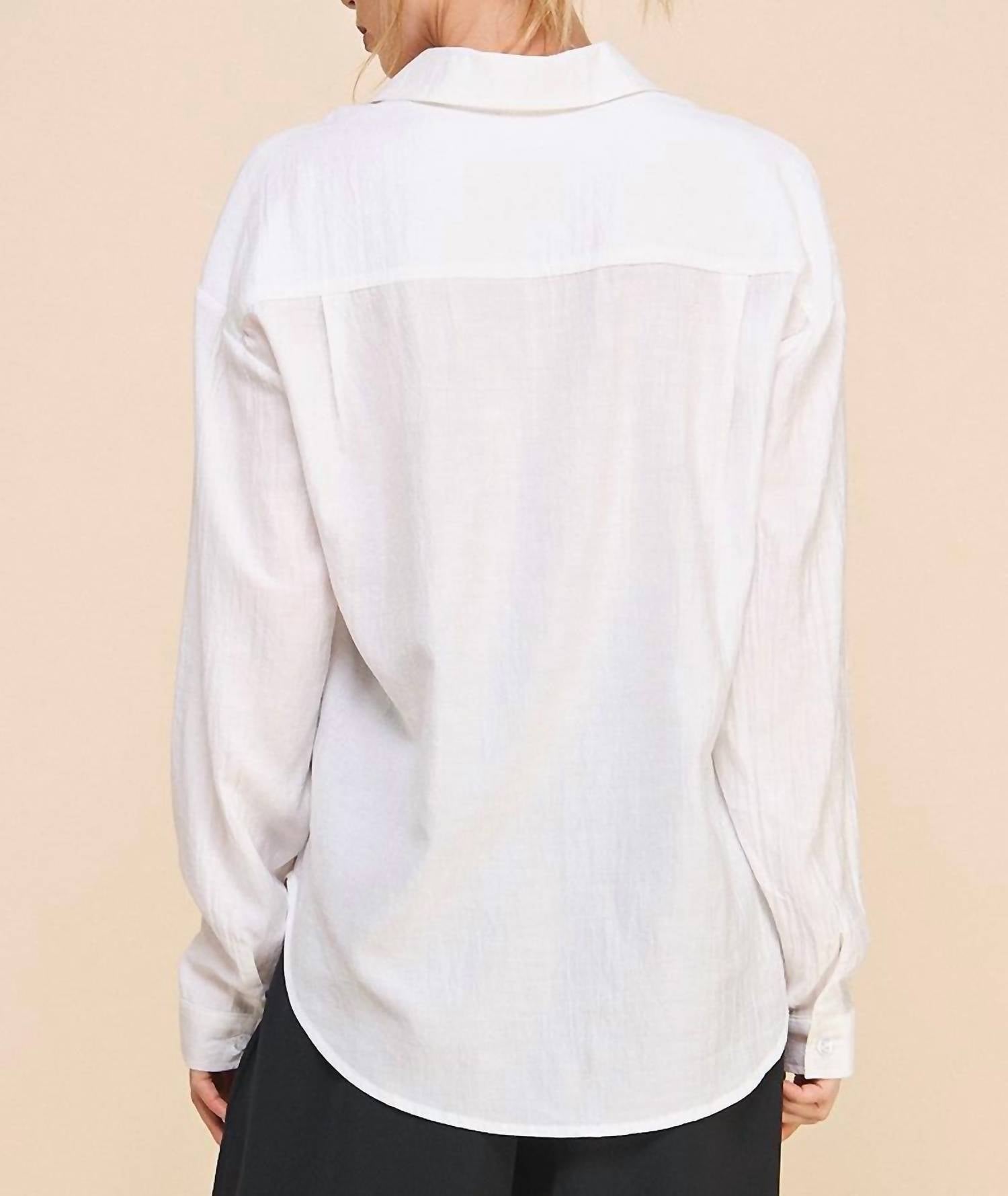 Allie Rose - Esme Textured Button Front Shirt