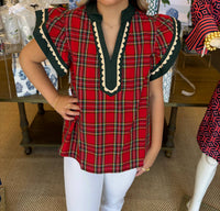 Entro - Plaid Christmas Top
