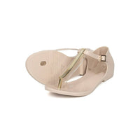 Women's Honey Chrome Jelly Metallic T-Strap Flat Sandal