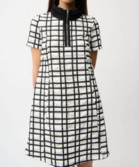 Joseph Ribkoff - Plaid Mini A-line Dress