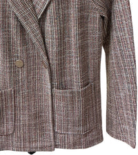 Hem & Thread Jacquard Tweed Blazer in pink - women's jacket - detail view