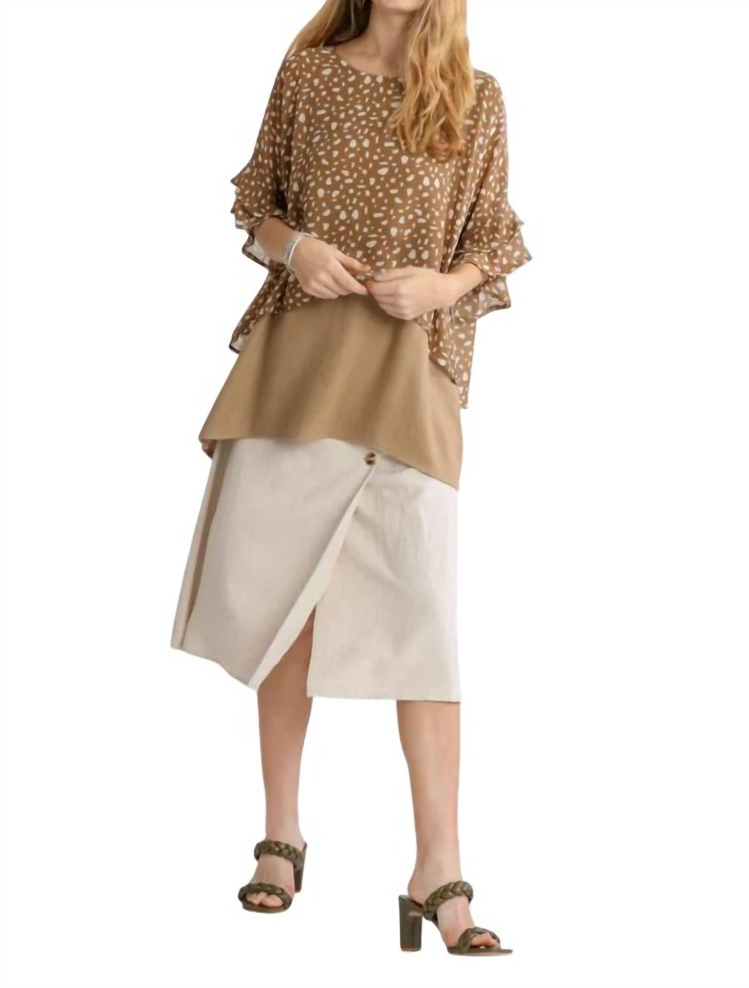 Umgee - Animal Print Chiffon Layered Overlay Top