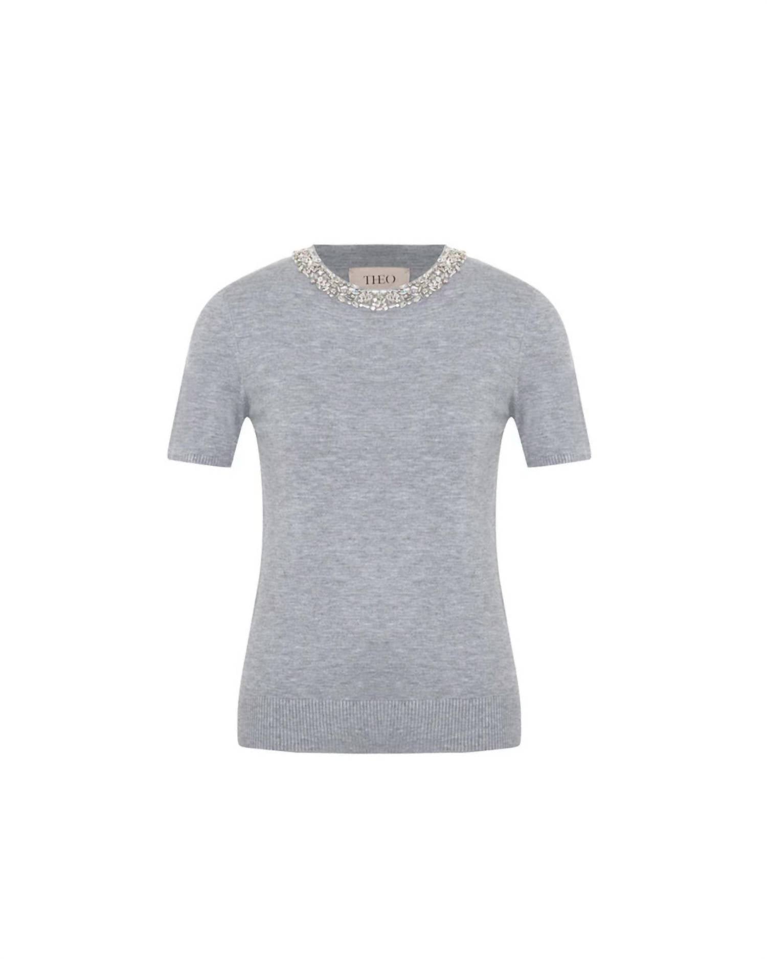 Theo The Label - Women's Nomia Embellished Knit Tee