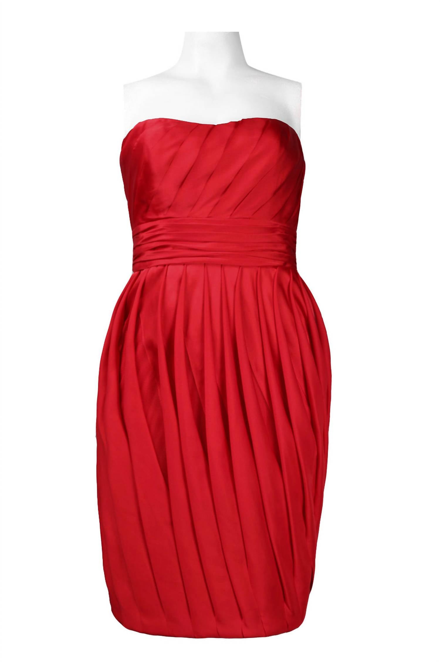 Monique Lhuillier - Women's Strapless Pleated Party Dress
