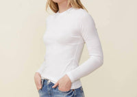 Monrow - Supimafine Rib Long Sleeve Crew Sweater