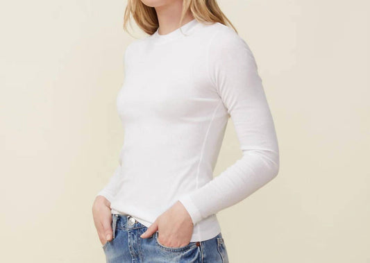 Monrow - Supimafine Rib Long Sleeve Crew Sweater