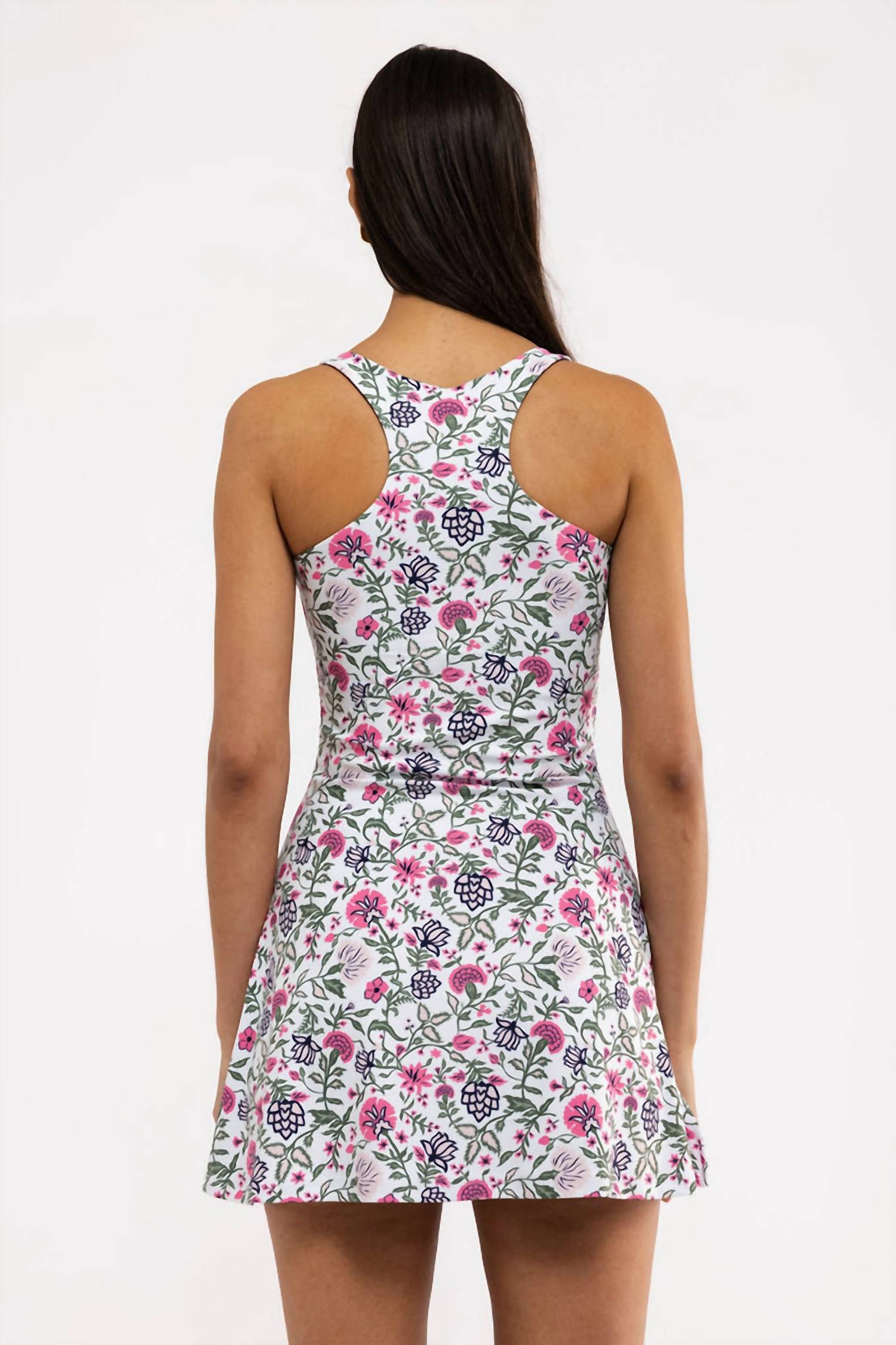 SMITH & QUINN Campbell Mini Dress in perennial play pink - women's dress - detail view