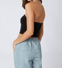 CLA Slinky Ruched Tube Top in black - women's shirt - view 5